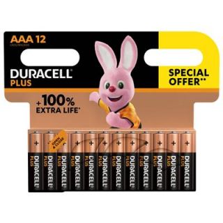 Duracell - Alkaline batterij PLUS, AAA (12-stuks)
