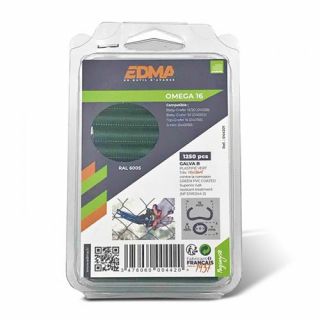 Edma - Krammen "Omega 16" groen PVC 1250-stuks