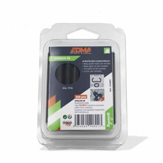 Edma - Krammen "Omega 16" PVC grijs 250-stuks