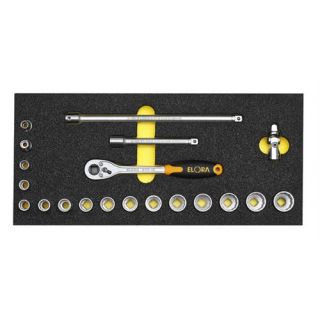 Elora - OMS-21 - 3/8" Doppenset 6-kant, 20-dlg.