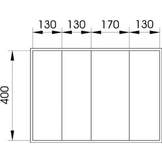 Elora - 1220-TBS100 - Ladeverdelers 400x100mm, 3-dlg