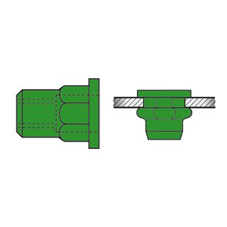 Gesipa - Blindklinkmoer met bolle kop M6x9x15,5mm