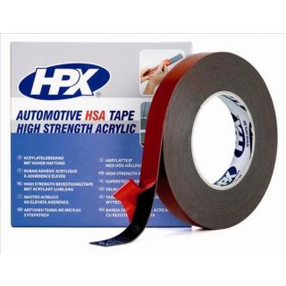 HPX - HSA Dubbelzijdige tape - zwart, 25mm x 10m