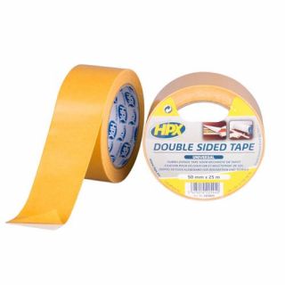 HPX - Dubbelzijdige tape - wit, 50mm x 25m.