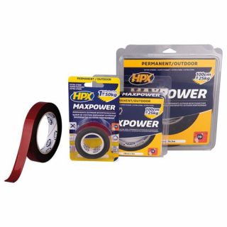 HPX - Dubbelzijdige tape MAX Power Outdoor, 19mm x 5m.