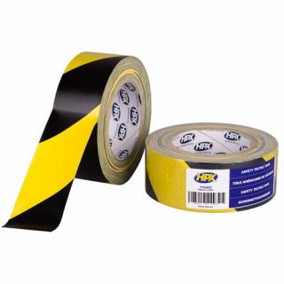 HPX - Safety textieltape - geel/zwart, 48mm x 25m.