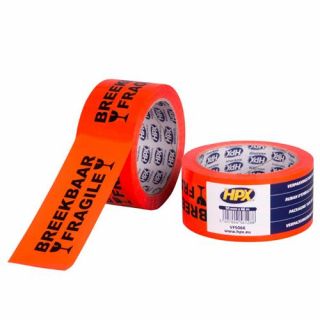 HPX - Verpakkingstape BREEKBAAR - oranje/zwart, 50mm x 66m