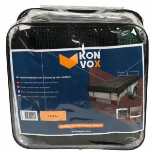 Konvox - Aanhangwnet fijnmazig met elastiek 2,5x4m Zwart