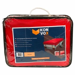 Konvox - Aanhangwnet fijnmazig met elastiek 2x3m Rood