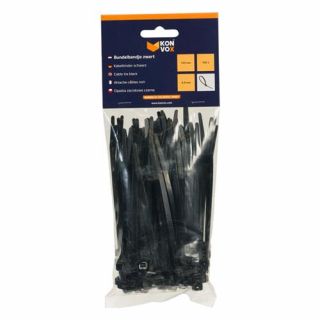 Konvox - Bundelbandje 2,5 x 100mm zwart zak à 200 st