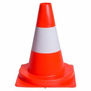 Konvox - Kegel 32 cm oranje wit