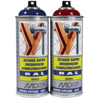 Motip - 1628 - Ind. lak 400ml, RAL 3000 HG Vuurrood