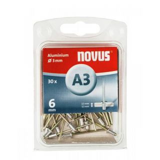 Novus - Blindklinknagel A3 X 6mm, aluminium SB, 30 st.