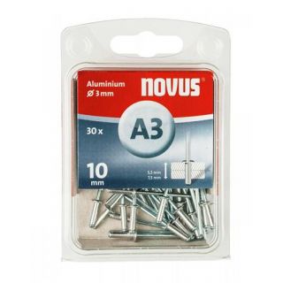 Novus - Blindklinknagel A3 X 10 aluminium SB, 30 st.