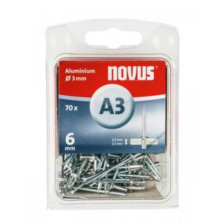 Novus - Blindklinknagel A3 X 6mm, aluminium SB, 70 st.