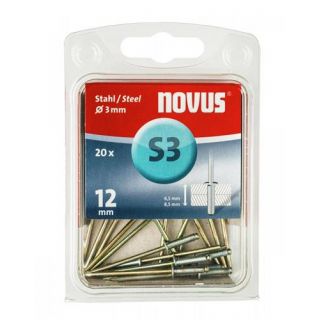Novus - Blindklinknagel S3 X 12mm, Staal S3, 20 st.