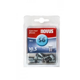Novus - Blindklinkmoer M4 X 10,5mm, Staal, 10 st.