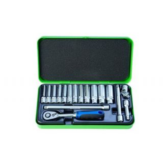 Padre - 1/4" Lange doppenset 6-kant. 17-delig