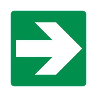 Pickup - Pictogram 100x100 P604 Vluchtweg Recht.