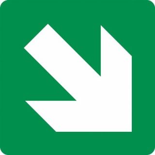 Pickup - Pictogram 100x100 P605 Vluchtweg Schuin.