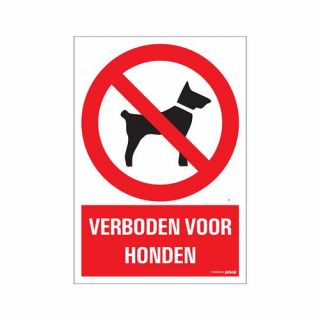 Pickup - Bord Verboden voor honden - 230x330 mm