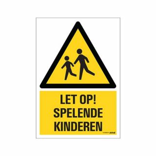 Pickup - Bord Let op spelende kinderen - 230x330 mm