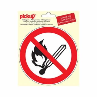 Pickup - Sticker Vuur & open vlam verboden - 150 mm rond