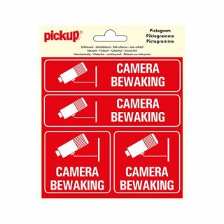 Pickup - Sticker Camerabewaking - 150x150 mm 4 op 1