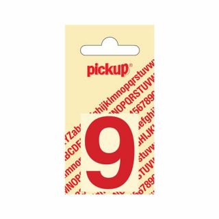 Pickup - Plakcijfer Helvetica 40 mm rood - 9