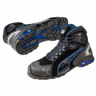 Puma - Werkschoenen Rio Black zwart/blauw hoog model, 41