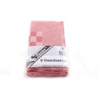 Ridder - Theedoek van 100% katoen blok rood 60x65cm