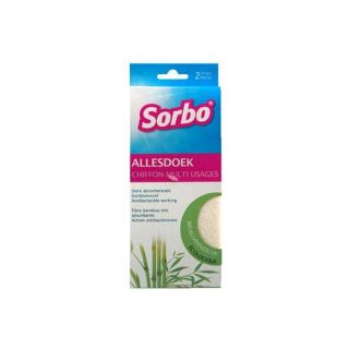 Sorbo - Allesdoek bamboevezels 35x38cm per 2-st.