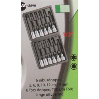 Stahlwille - 1/2" Doppenset lange inbus/Torx in ES inleg