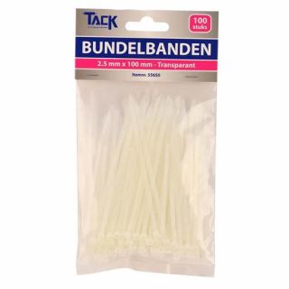 Tack - Bundelbandje 2,5 x 100mm 100st transparant