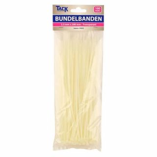 Tack - Bundelbandje 2,5 x 200mm 100st transparant