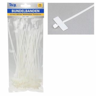 Tack - Bundelbandje 2,5x200mm + label/naamplaatje 50 stuks