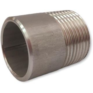 Huismerk - Rvs aanlaspijpnippel 1x buitendraad, 4" x 80mm