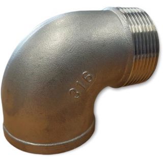 Huismerk - Rvs knie 90° binnendraad en buitendraad, 2.1/2"