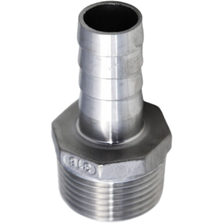 Huismerk - Rvs slangpilaar met buitendraad, 1/2" x 13mm