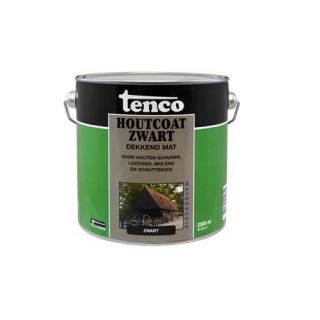 Tenco houtcoat waterbasis mat zwart, 2,5ltr.
