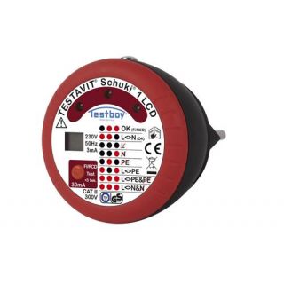 Testboy - TESTAVIT Stekkerdoos- en aardlektester Schuki 1LCD