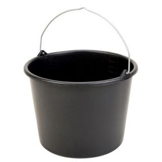 Bouwemmer 12L zwart + knopbeugel en literscala