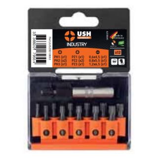 USH - Bitset flatbox "INDUSTRY" Torx, 12-delig.