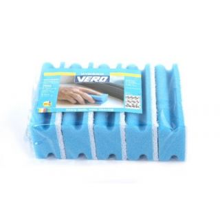 Vero - Schuurspons 14x7x4.5cm blauw/wit 5-st.