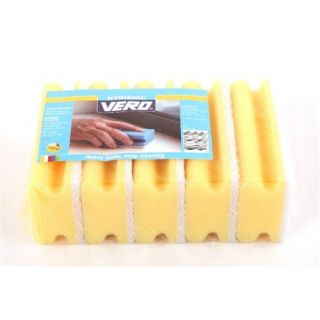 Vero - Schuurspons 14x7x4.5cm geel/wit 5-st.