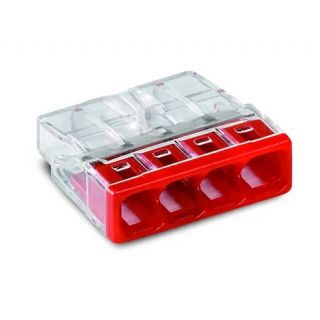 Wago - 4-voudig lasklem mini 0.5-2.5mm² rood