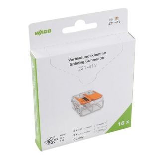 Wago - 2-voudig verbindingsklem t/m 4mm² 16 stuks in blister