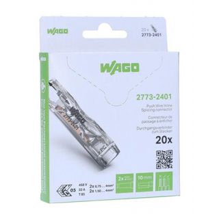 Wago - Lasklem steek doorvoercon. max. 4mm² 20st in blister