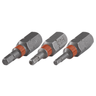 Wolfcraft - 1/4" Bitset, Solid, inbus, 2,0-2,5-3,0mm