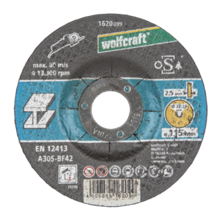 Wolfcraft - Doorslijpschijven voor metaal gebogen, 230mm